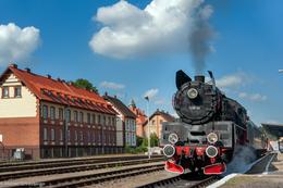 Lebendiges Bahnmuseum Wolsztyn: Einige reguläre Personenzügen werden bis heute mit Dampflokomotiven bespannt 19.09.2015 © Migu Schneeberger